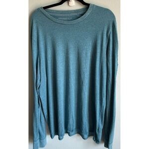 Aeropostale Mens Long‎ Sleeve Shirt XL Blue Embroidered Logo Spell Out AERO 87